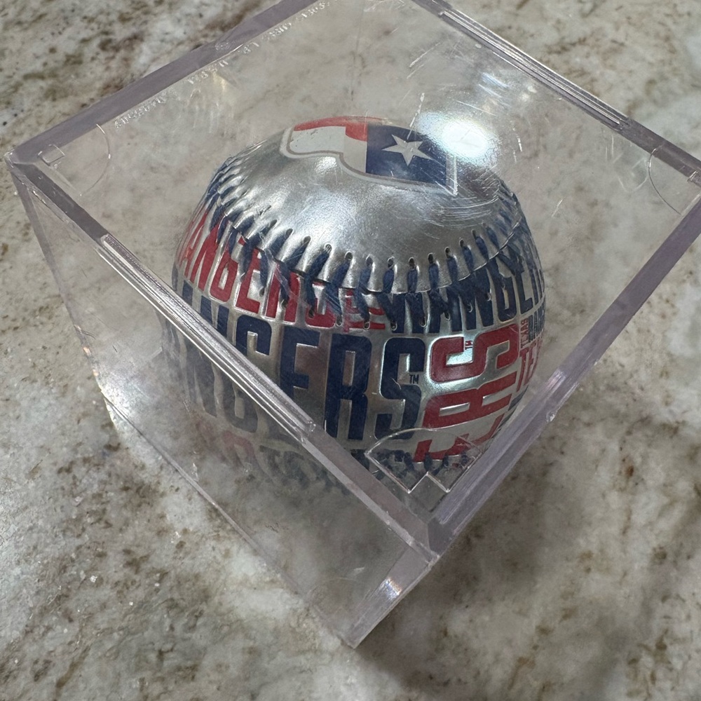 Texas Rangers Silver Baseball - Picture 2 of 6